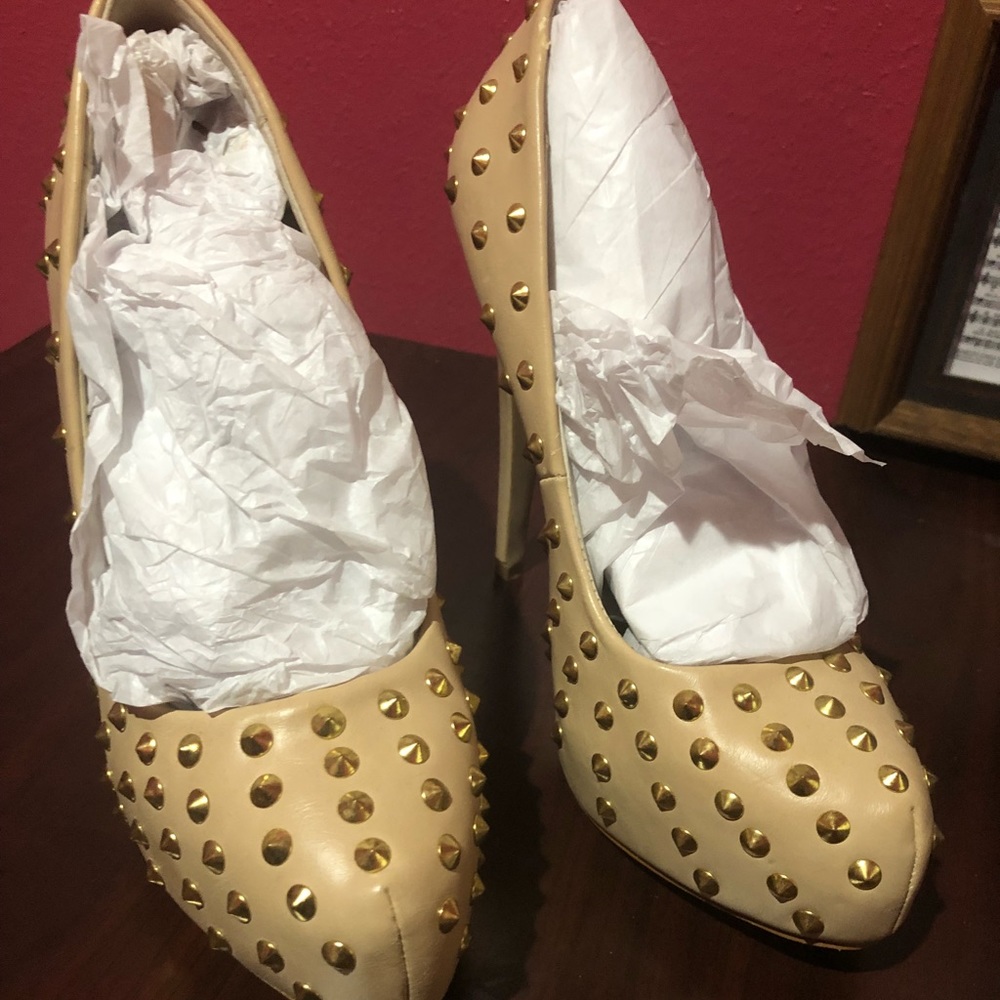 New ALDO Nude Stud Heels